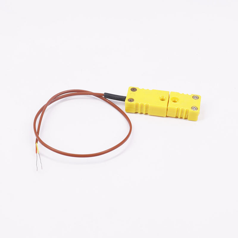 ব্রাউন PTFE-চাপযুক্ত তাপমাত্রা পরিমাপ 2-তারের থার্মোকল এক্সটেনশন তারের সাথে সরাসরি যোগাযোগের কে-টাইপ সেন্সরের জন্য থার্মোকল প্লাগ